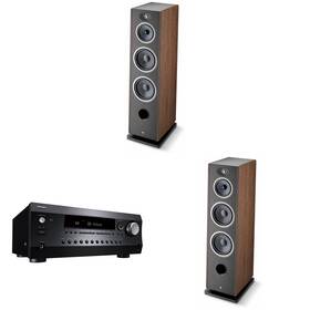 Focalnabdl250212-59 Focal Vestia No4 Dark Wood Floorstanding Speakers Pair With Av Receiver Bundl