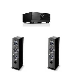 Focalnabdl250212-84 Focal Bundle 2x Vestia No4 Black Floorstanding Speakers Fvestian4bk With 7