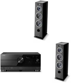 Focalnabdl250212-96 Focal Vestia No4 Black Floorstanding Speakers Pair With Rx-a6a Receiver Bundle