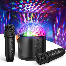 Dm68 Funforfun Karaoke Machine With Disco Led Lights For Adults Kids Portable Black