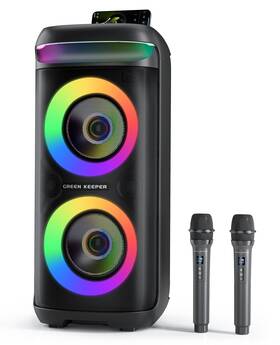 Gkd60-a Green Keeper Karaoke Machine With 2 Wireless Microphone For Adults Portable Bluetooth Par
