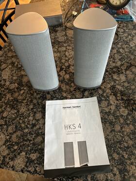 Hks4 Harman Kardon Satellite Speakers Set Of 2 Home Theater Silver Nos
