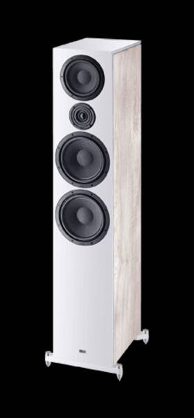 1348032na Heco Aurora 1000 Standing Floorstanding Speaker With Dual Woofers Ivory White