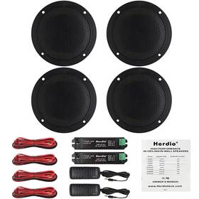 2x5104btb Herdio 320w 4x4 Inch Bluetooth Marine Boat Ceiling Speakers Waterproof Home Steamroom