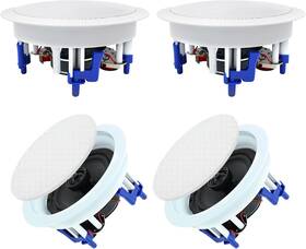 Herdio 313096691664 5.25 Inch Flush Mount Bluetooth Ceiling Speaker System Max Power 600 Watts Gr
