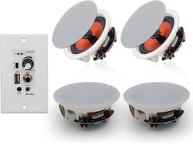 600w Herdio 445003843828 6.5ftft Bluetooth In Wall Ceiling Speakers 2-way Flush Mount Speake