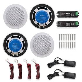 5104wbt Herdio 4packs 320w 4 Inch Bluetooth Boat Marine Stereo Wall Kitchen Ceiling Speakers