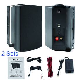 74553 Herdio 2 Sets 4 Inch Bluetooth Speakers Outdoor Indoor Waterproof Wall Mt. Wireless
