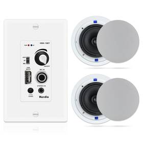 Herdio 974065530335 6.5 Inch Bluetooth Ceiling Speakers 320w 2-way Flush Mount In Wall Amplifier