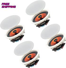 Herdio Direct 711181071740 6.5 Inch 600 Watts Bluetooth Ceiling Speakers Wireless Home Recessed Speaker