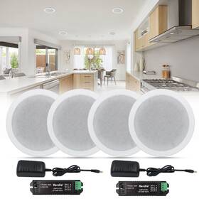 Hcs-4-528bt Herdio 2pairs Bluetooth In-wall/ceiling Speakers 5.25 Inch 600w Flush Mount For Home Hcs-4-528bt Herdio 2pairs Bluetooth In-wall/ceiling Speakers 5.25 Inch 600w Flush Mount For Home