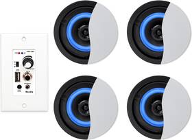Hcs418-16bt-4ch-us Herdio Bluetooth Ceiling Speakers Wired 4 Channel Amplifier Receiver Theaterhome