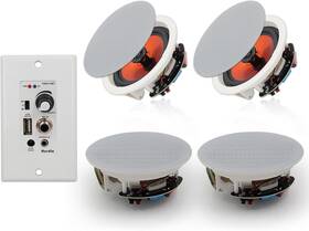 Hcs428-628-828-16bt-4ch Herdio 4 Pack Bluetooth Ceiling Speakers With In Wall Amplifier Home Theater