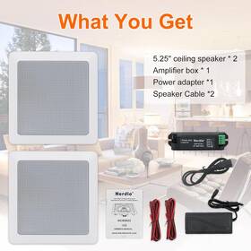 Hcs5022bt-us Herdio 5.25 Inch Bluetooth Ceiling Speakers Flush Mount For Home