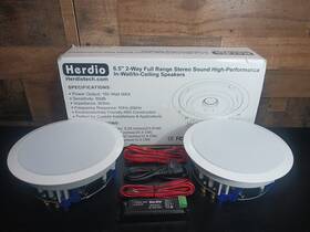 Hcs818bt-us Herdio 6.5 Inch Bluetooth Ceiling Speakers 160w 2-way Flush Mount Wall
