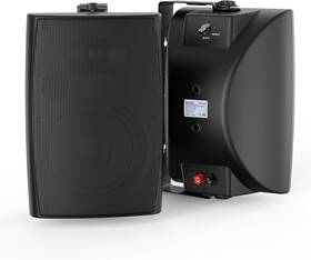 He-hos-502btb Herdio 5.25 Inch 300w Indoor Outdoor Patio Deck Wall Mount Bluetooth Speakers Black