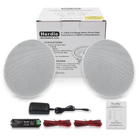 Hms-418bt Herdio 2x 160w 2-way Flush Mount Bluetooth Ceiling Speakers For Bathroom Kitchen