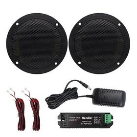 Hmsa-5104wbt-co01 Herdio 2x 4 Inch Marine Wireless Bluetooth Ceiling Speakers For Bathroom Car Atv Utv