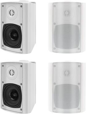 Hos-401btbx2-us Herdio 4pcs 4 Inch Outdoor Wall Mount Speakers 4-channel Bluetooth Amplifier