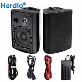 Us-hos-601btb-am Herdio 2x 400w Wall Mount Bluetooth Speakers 6.5 Inch In/outdoor Waterproof Pool Yard