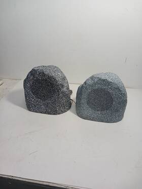 5g014 Hifi Works Pair Of 80watts Rock Shaped Outdoor Speakers