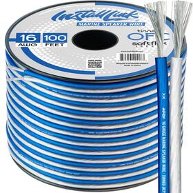 B0clqsd7mf Install Link 16 Awg Marine Tinned Ofc Speaker Wire Cable 100ft Frosted Blue/whit