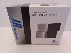 Ja-b3w Ja Audio Mini Cube Surround Speaker Pair 360 Swivel White New In Box Ja-b3w Ja Audio Mini Cube Surround Speaker Pair 360 Swivel White New In Box