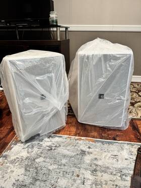 U-601-0221177-b Jbl White Rectangular Wall Speakers Pair Wired 2.0 Channel With Mounts