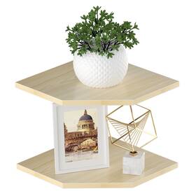B0cds7tl2p Jjl 12 Inch 2-tier Corner Wall Shelf With Wire Hole Density Board 40lb Capacity