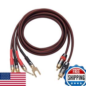 B09pv6nrll Jorzor 14 Gauge Ofc Speaker Cable Rca To Banana Plugs 3m 2-pack/1-pair Hi-fi