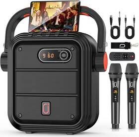 Jyx-66 Jyx 797442539358 Karaoke Machine With 2 Wireless Microphones Portable Large Black