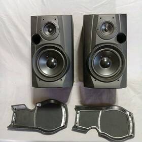 Ls-g2 Kenwood Bookshelf Speakers 2-way 45w Black Wired Vintage Tested