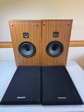 Lsk-304 Kenwood Speakers Hifi Stereo Vintage Home Audio Usa Made Wood Grain