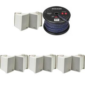 Kickerbdl241112-21 Kicker 4 Pair Kb6b 2-way Full Range Indoor Outdoor Speakers Weather