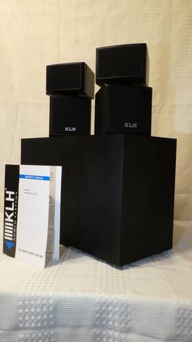 9520 Klh Satellite Subwoofer System 2.0 Stereo Black Good Condition Tested 9520 Klh Satellite Subwoofer System 2.0 Stereo Black Good Condition Tested