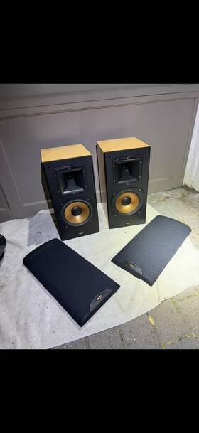 Rb3mp Klipsch Reference Rb-3 Maple Bookshelf Speakers Pair Tractrix Horn 6.5 Inch Woofer