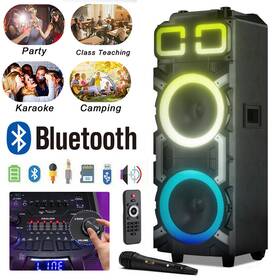 Sp-3210rbt Kwenterprise Dual 10 Inch High-power Portable Party Bluetooth Speaker Wooden Cabinet Led Light