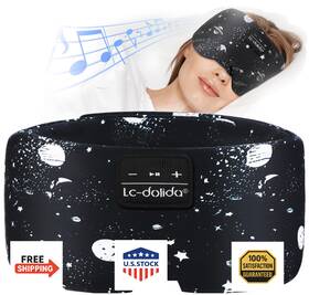 B0c1rsvljm Lc-dolida Bluetooth Sleep Mask With Headphones Silk Eye 100% Light Blocking