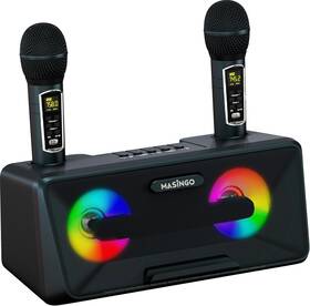 Masingo 810101037047 Karaoke Machine For Adults And Kids With 2 Wireless Black