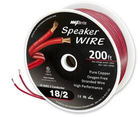 B07194fm1c Maxbrite 200 Ft. 18 Gauge Stranded Flexible Dual Conductor Bonded Zip Cord Wire Oxygen F