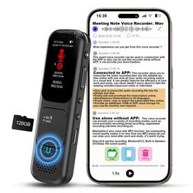 B0f6v6zfts Mdalong 128gb 9360hours Digital Voice Recorder With App Portable Audio Record