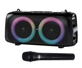 Milife 850018596596 Portable Bluetooth Party Speaker Led Lights Mic Fm Radio Black
