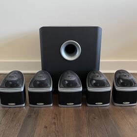 Mirage 629303136843 Nanosat 5.1 Home Theater Speaker System Powered Subwoofer Boxed