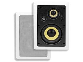 Mc-6.5w Monoprice Mc6.5w Caliber 3-way Fiber In-wall Speakers - 6.5in Pair Titanium Tweeters