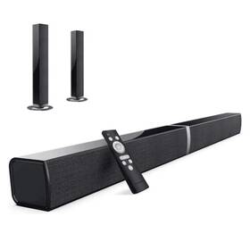 Movsou 744110346176 Bluetooth Sound Bar For Tv 50w With 4 Drivers And Remote Control Hom
