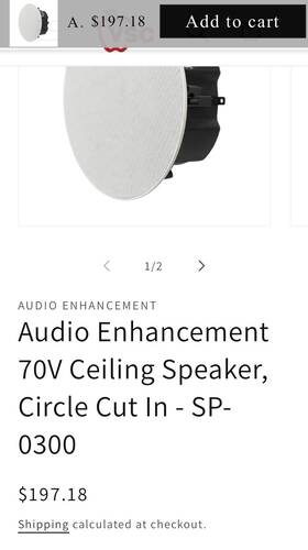 Cs-70v Multiple Audio Enhancement Flush Mount 70v Ceiling Speaker