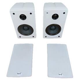 Nht 609635001767 2x Super One Xu Speaker Set 8ohm 150watts White Indoor With Box/base Tested