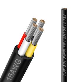 B0cjrlbpfv Niegnowoo 16awg 4 Conductor Electrical Wire 50ft Black Pvc Stranded Tinned Copper