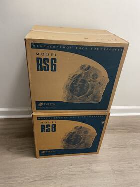 Niles 760514016989 Pair Speakercraft Rs6 6 Inch Outdoor Weatherproof Rock Speakers 150w Sandstone