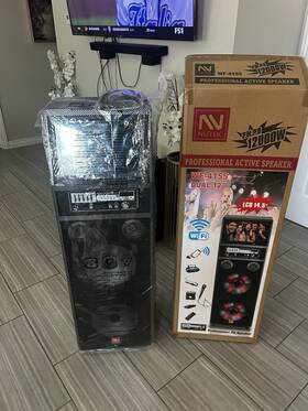 Wf-4155 Nutek Professional Pa Speaker Dual 12 Inch Lcd Wifi Bluetooth 12000w Remote